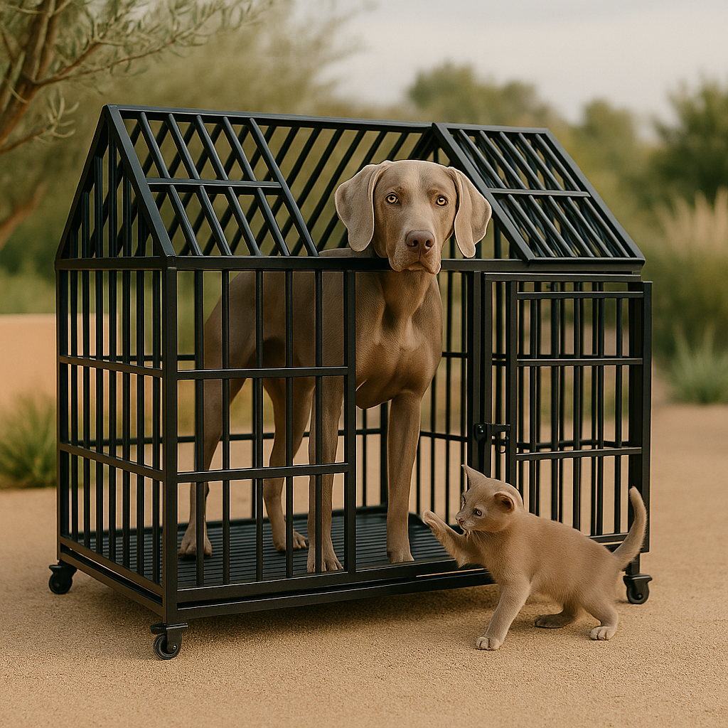 Extra Stevige Hondenbench Versterkt Stalen Frame & Dubbele Slotvergrendeling