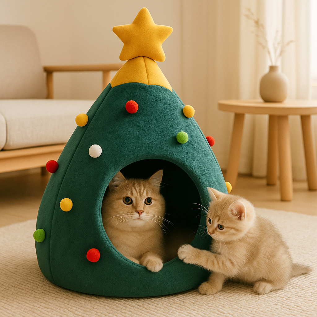 Kat Kerstboom Bed | Grot