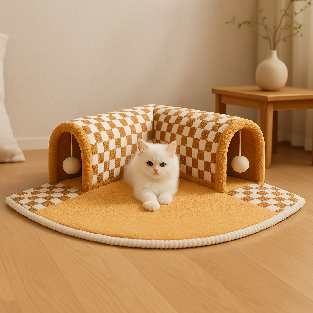 Kattentunnel Voor Meerdere Katten Catwalk Pluche Tunnel Met Comfort Mat