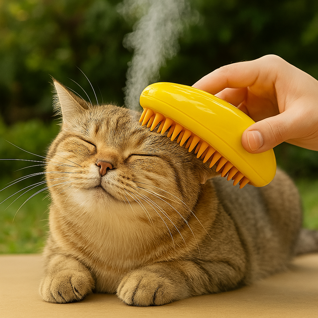 Stoomborstel Kattenborstel Met Stoom Voor Ontspanning & Minder Haaruitval