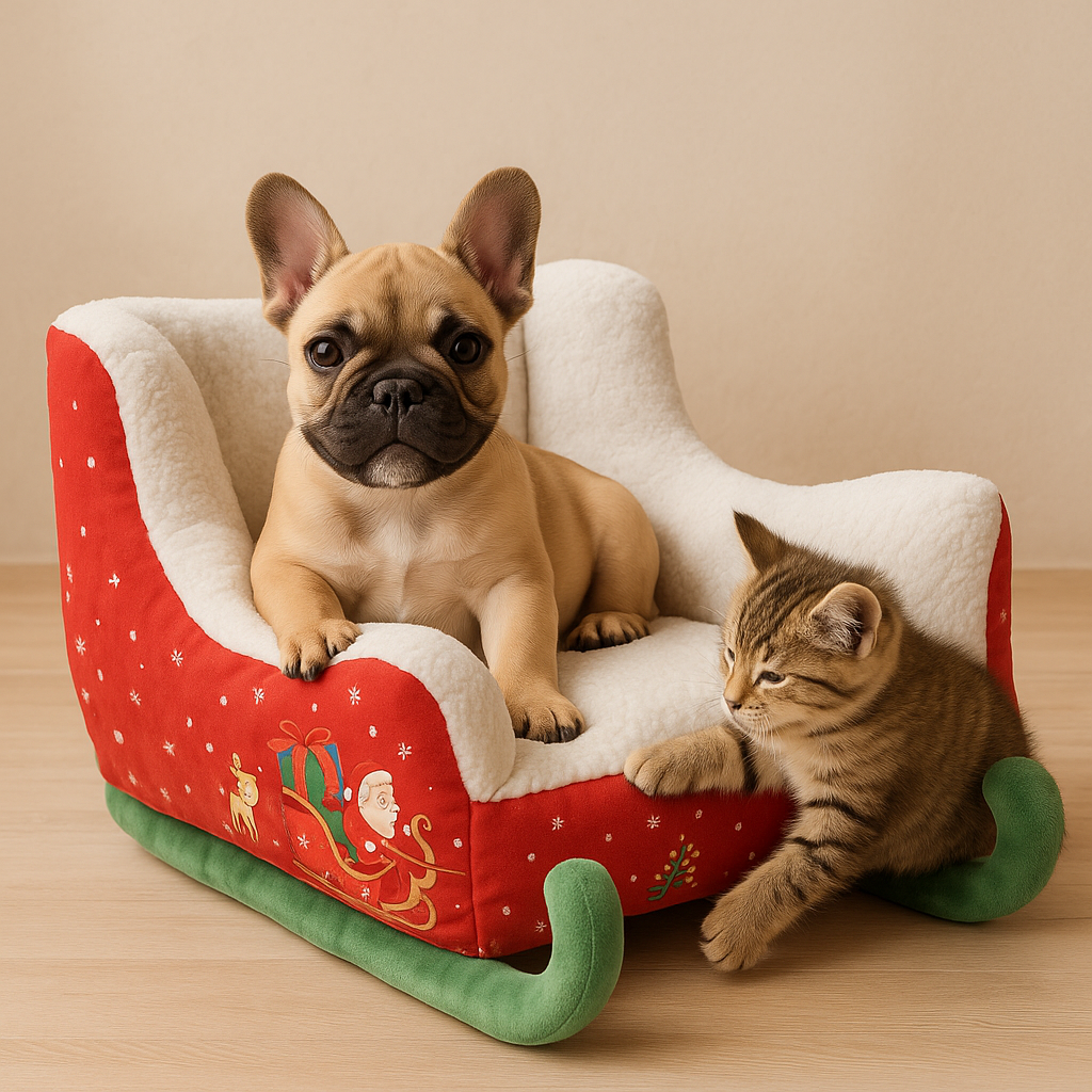 Hond & Kat Luxe Kerstbank | Zacht Pluche Comfortabel